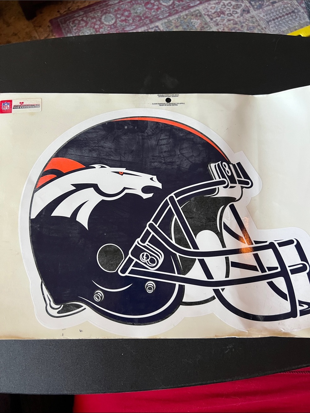 Massive Tag Express Denver Broncos Reusable Static Decal 12x14" New Old Stock